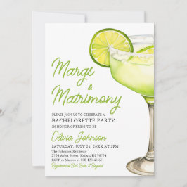 Convite Margarita Margs & Matrimony Cocktail Bachelorette