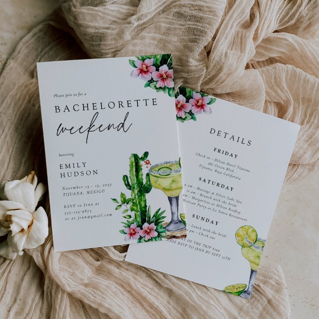Convite Margarita Mexicana Bachelorette Weekend (Criador carregado)