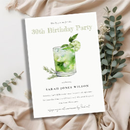 Convite Margarita Verde Elegante Coquetel Qualquer Anivers