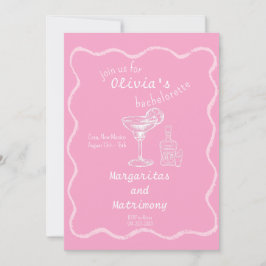 Convite Margaritas e Matrimony Bachelorette fim de semana