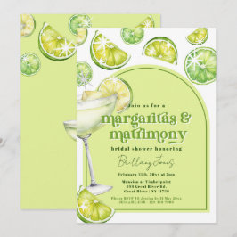 Convite Margaritas e Matrimony Green Groovy Chá de panela