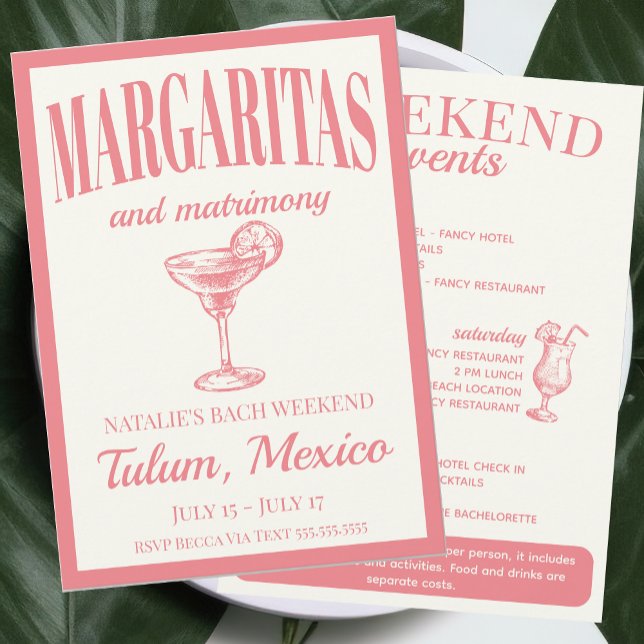 Convite Margaritas E Matrimony Social Cocktail Itinerário (Criador carregado)