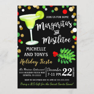 Convite Margaritas e Mistletoconvidativa de Natal