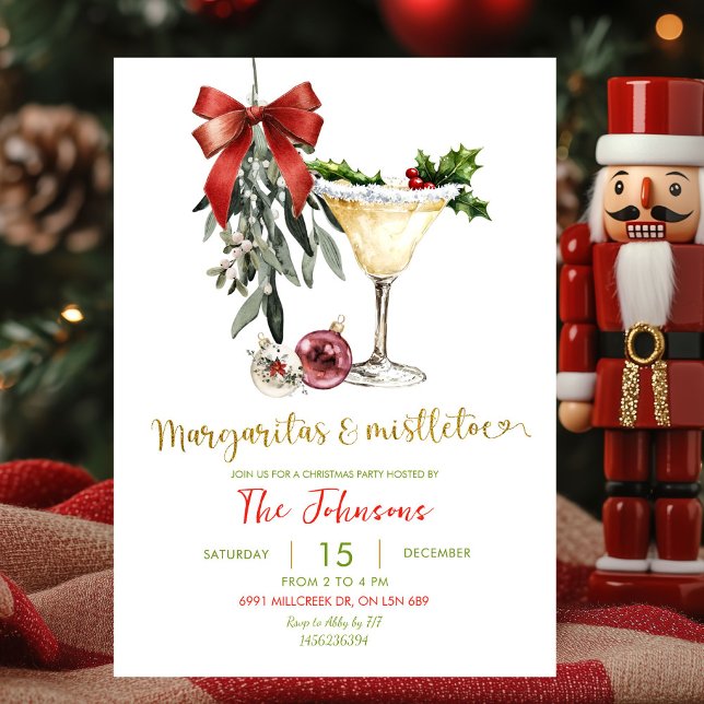 Convite Margaritas e Mistletoe Friendsmas Party (Criador carregado)