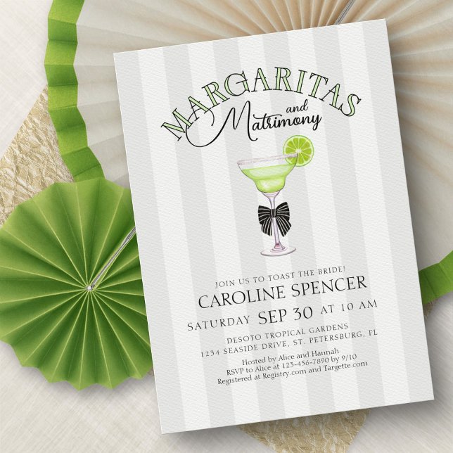 Convite Margaritas Matrimony Bridal Shower (Criador carregado)