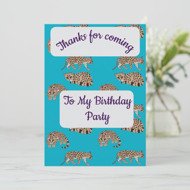 Convite Margays Thank you Card (Em pé/Frente)