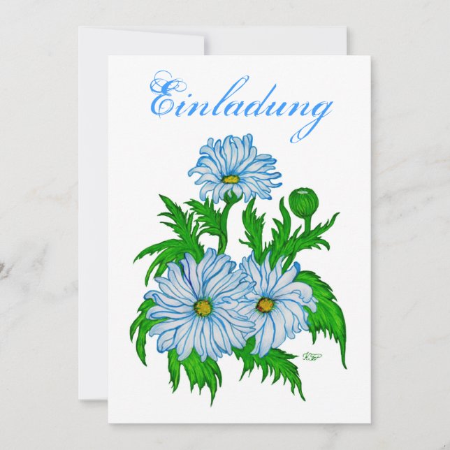 Convite Margeriten Blume - Einladung (Frente)