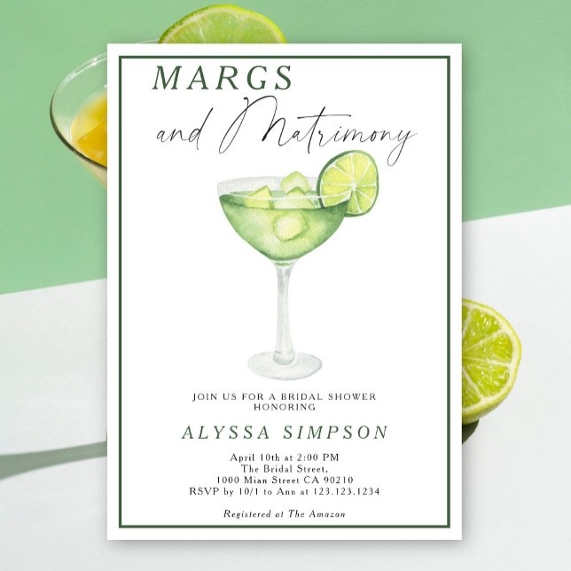 Convite Margs e Matrimônio Lime Margarita Chá de Noiva (Criador carregado)