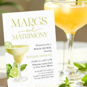 Convite Margs e Matrimony   Chá de panela de Aquarela