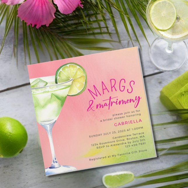 Convite Margs e Matrimony - Chá de panela Verde Rosa (Criador carregado)