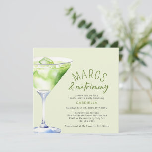 Convite Margs e Matrimony Cocktail Festa de solteira