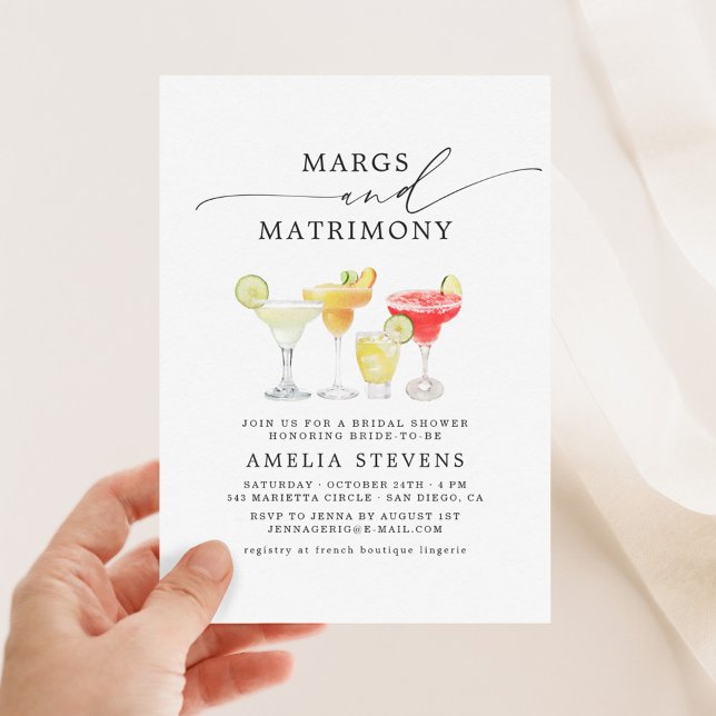 Convite Margs & Matrimony Chá de panela Bachelorette (Criador carregado)