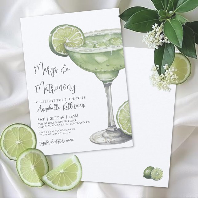 Convite Margs & Matrimony Margarita Bridal Shower (Margs & Matrimony Margarita Bridal Shower Invitation)