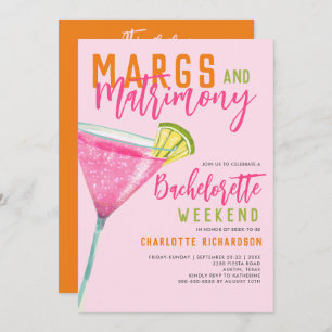 Convite Margs & Matrimony Margaritas Bachelorette Weekend