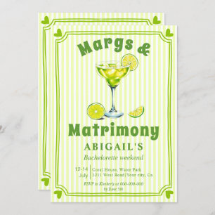 Convite Margs & Matrimony scribble bachelorette fim de sem