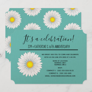 Convite Margueritezinha Azul Aniversário de 30 Anos de Cas