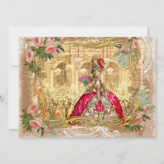 Convite Maria Antonieta em Versalhes, rosa