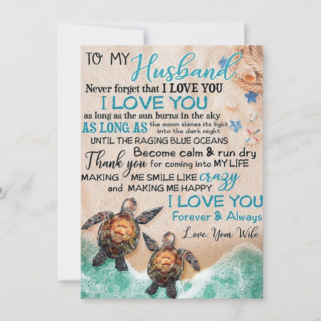Convite Marido Para Meu Marido Tartaruga (Frente)