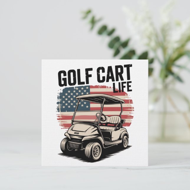 Convite Marido Vida de Carrinho de Golfe Amante do Golfe (Em pé/Frente)