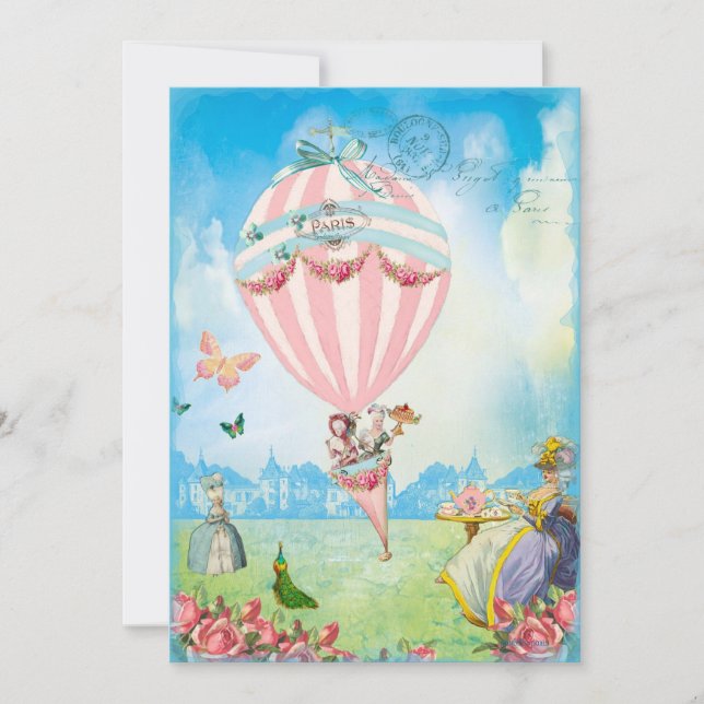 Convite Marie Antoinette convoca chá em Versalhes (Frente)