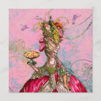 Convite Marie Antoinette Deixe-os Comer Bolo