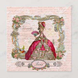 Convite Marie Antoinette Hot Pink & Paris