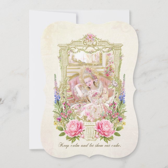 Convite Marie Antoinette let them eat cake invitation (Frente)