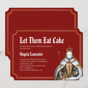 Convite Marie Antoinette Red Birthday BrunParty
