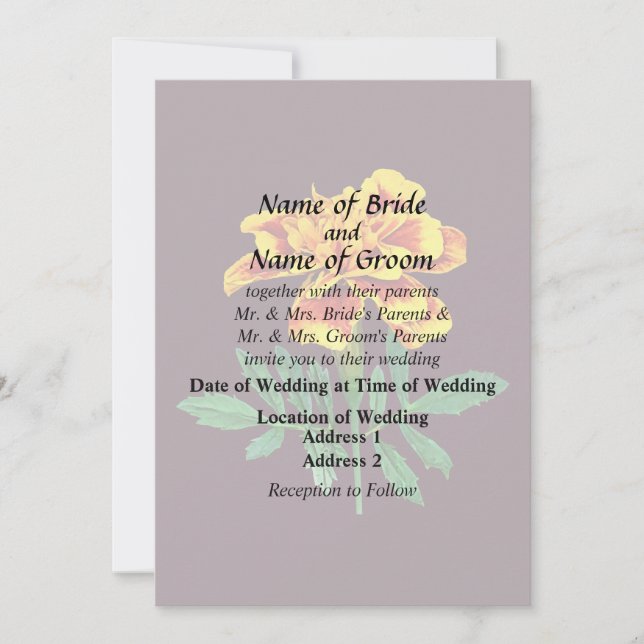 Convite Marigold francês (Frente)