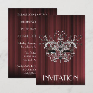 Convite Marilyn Monroe Surprise Silver Burgundy Maroon