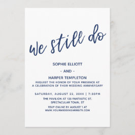 Convite Marinha Ainda Fazemos Caligrafia Moderna Aniversár