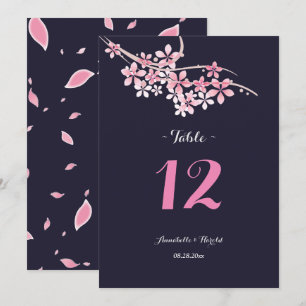 Convite Marinha de flores brancas de cerejeira casamento d