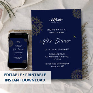 Convite Marinha de janto Iftar ramadan