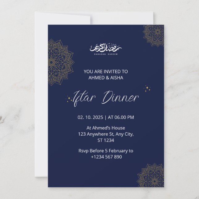 Convite Marinha de janto Iftar ramadan (Frente)