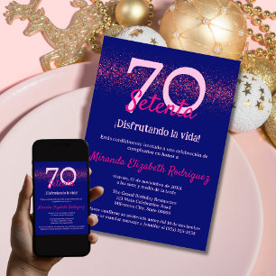 Convite Marinha Espanhola Rosa Vibrante Feminino 70º Anive