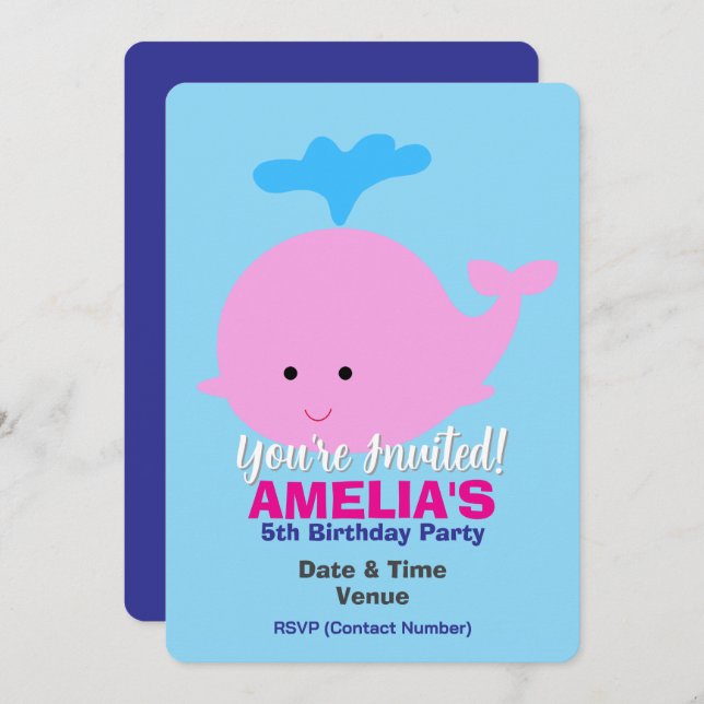 Convite Marinha / Oceano / Tema Marítimo Aniversário, Bale (Frente/Verso)