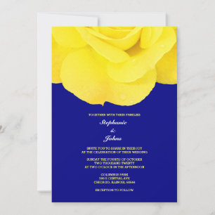 Convite Marinho Amarelo Floral Rosa Azul Casamento da prim