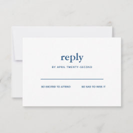 Convite Marinho Azul Bar Moderno Mitzvah White Reply Card
