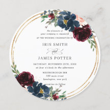 Marinho Azul Blush Floral  Chic Burgundy