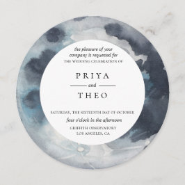 Convite Marinho Azul De Lua Completo