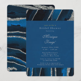 Convite Marinho  Azul e Chá de panela de agitação com bril