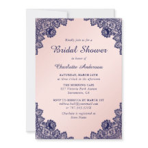 Marinho azul e Chá de panela Floral Blush