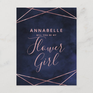 Convite Marinho Azul E Rosa Dourado Você Será Minha Menina