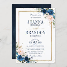 Marinho Azul Escamudo Rosa Rosa Rosa Boho Casament