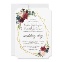 Marinho Azul Floral Dourado Casamento de Quadro