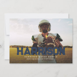 Convite Marinho azul formando de formando de nome a preto