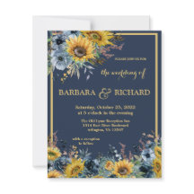Marinho Azul, Girassol, Casamento Floral