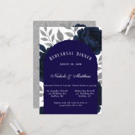 Convite Marinho Azul, Pedônia e Folhas de Prata Janto de E