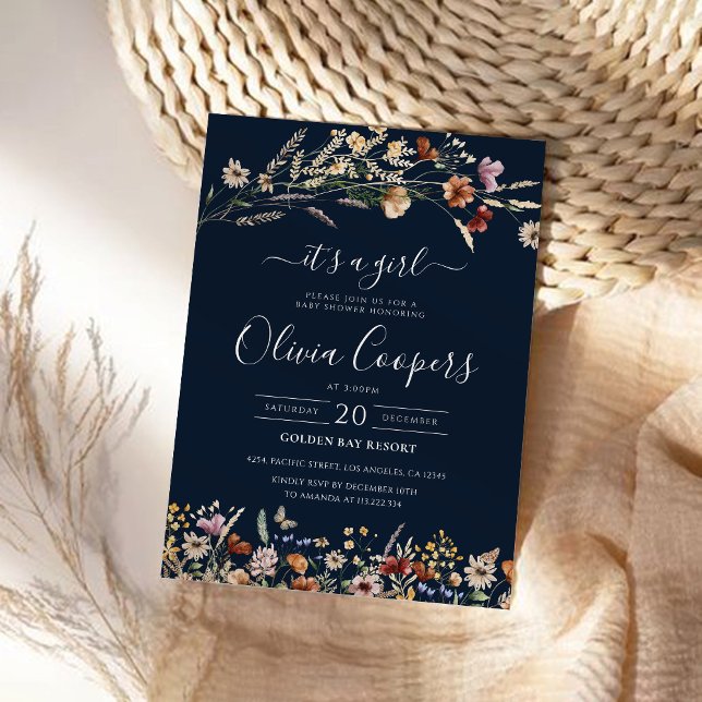 Convite Marinho Azul, Pequeno Vinho, Chá de fraldas (Criador carregado)