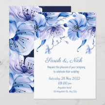 marinho azul poeirento azul floral casamento azul